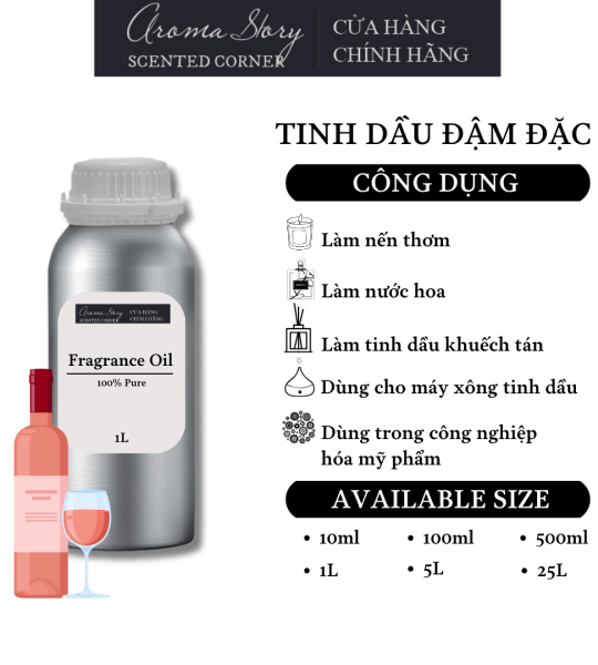 Tinh Dầu Đậm Đặc Aroma Story Rượu Hồng (Rose Wine) - Dùng Để Làm Nến Thơm, Nước Hoa, Tinh Dầu Khuếch Tán, Máy Xông