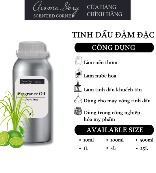 Tinh Dầu Đậm Đặc Aroma Story Hương Sả Chanh - Dùng Để Làm Nến Thơm, Nước Hoa, Tinh Dầu Khuếch Tán, Máy Xông Tinh Dầu