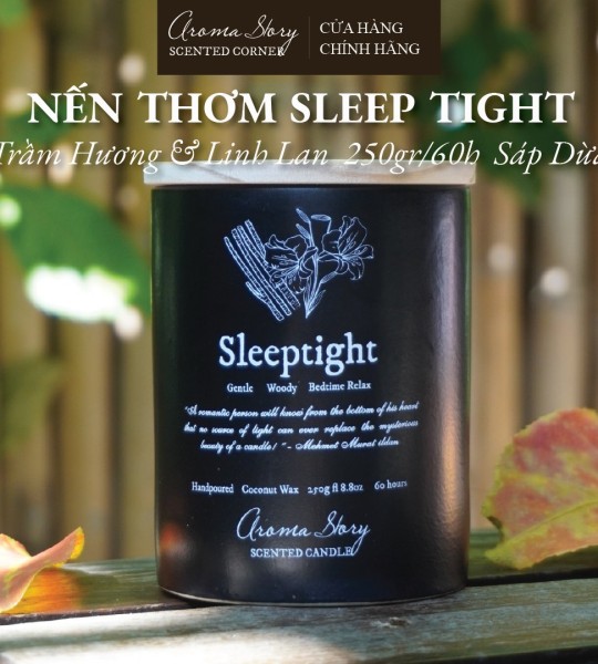 Nến Thơm Cốc Gốm Sứ Bát Tràng Hương Trầm Hương & Hoa Linh Lan Sleeptight Aroma Story Size 250g