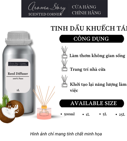 Tinh Dầu Khuếch Tán Giá Lít Aroma Story Hương Sữa Dừa (Coconut Milk)- Dùng Để Làm Thơm Phòng, Không Gian Sống