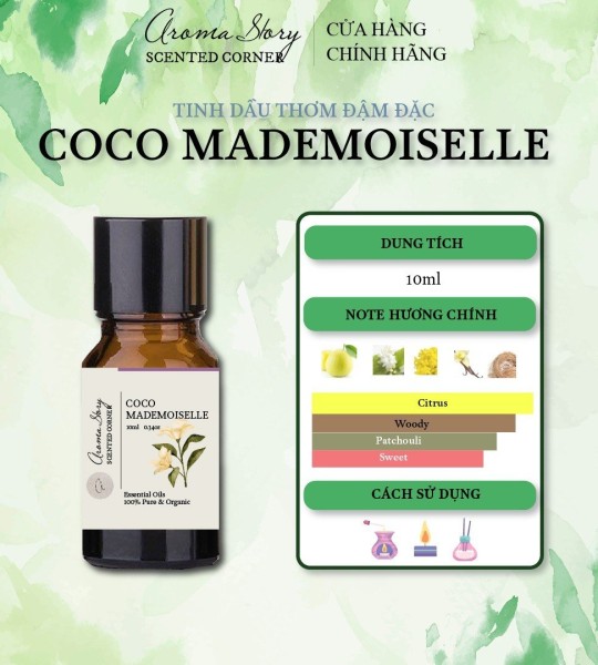 Tinh Dầu Phối Hương Nước Hoa Coco Mademoiselle Aroma Story 10ml Dùng Để Xông Phòng, Làm Nến