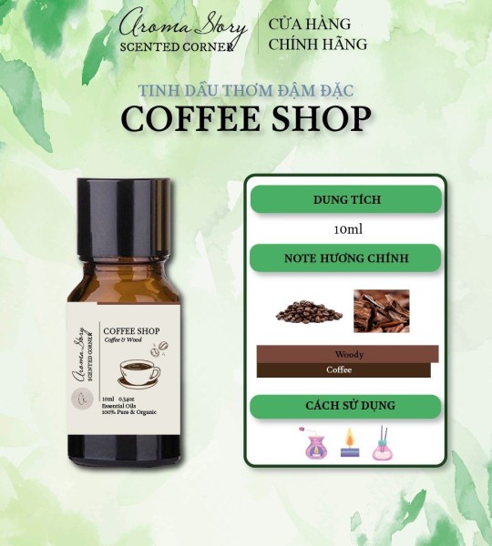 Tinh Dầu Hợp Hương Coffee Shop Aroma Story 10ml Dùng Để Xông Phòng, Làm Nến