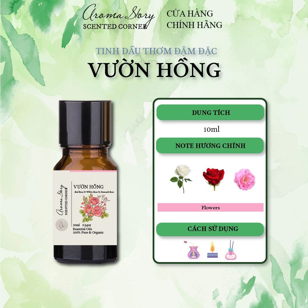 Tinh Dầu Hợp Hương Vườn Hồng Aroma Story 10ml Dùng Để Xông Phòng, Làm Nến