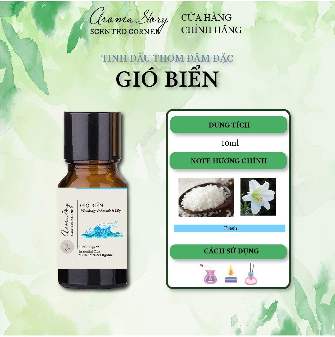 Tinh Dầu Hợp Hương Gió Biển Aroma Story 10ml Dùng Để Xông Phòng, Làm Nến