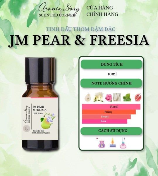 Tinh Dầu Phối Hương Nước Hoa Pear & Freesia Aroma Story 10ml Dùng Để Xông Phòng, Làm Nến