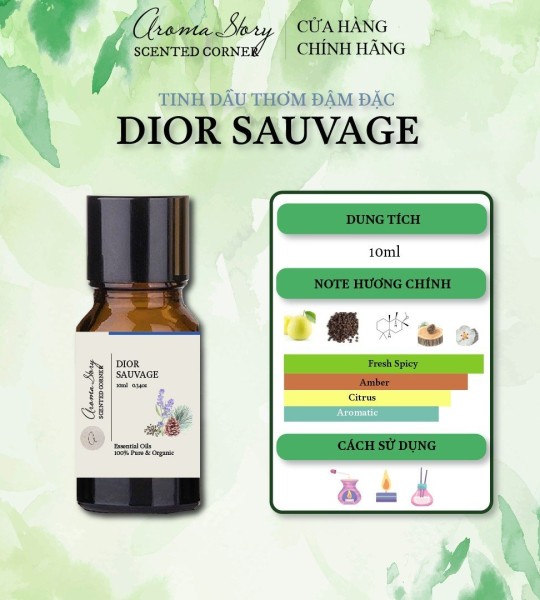 Tinh Dầu Phối Hương Nước Hoa Dior Sauvage Aroma Story 10ml Dùng Để Xông Phòng, Làm Nến