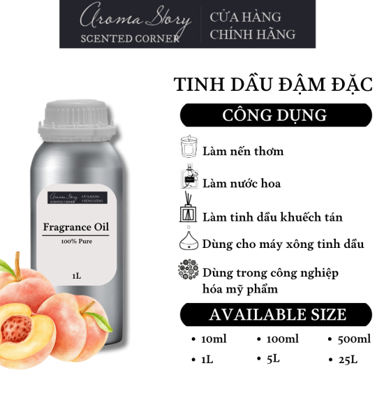 Tinh Dầu Đậm Đặc Aroma Story Hương Trái Đào (Peach) - Dùng Để Làm Nến Thơm, Nước Hoa, Tinh Dầu Khuếch Tán, Máy Xông