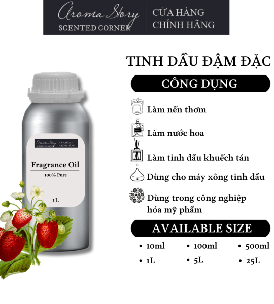 Tinh Dầu Đậm Đặc Aroma Story Hương Dâu Tây (Strawberry) - Dùng Để Làm Nến Thơm, Nước Hoa, Tinh Dầu Khuếch Tán, Máy Xông