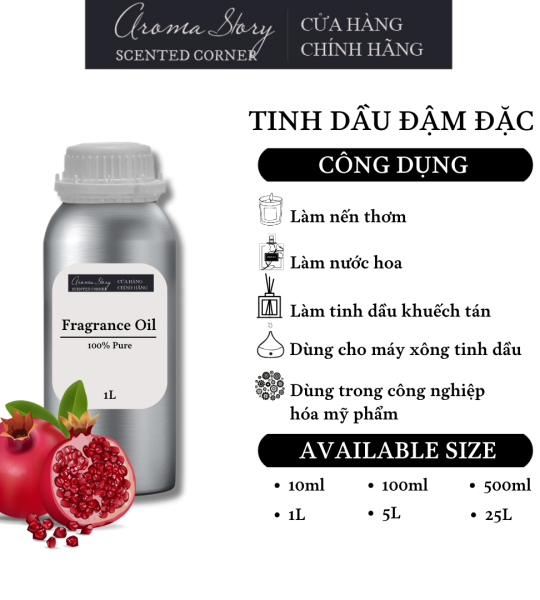 Tinh Dầu Đậm Đặc Aroma Story Hương Trái Lựu (Pomegranate)- Dùng Để Làm Nến Thơm, Nước Hoa, Tinh Dầu Khuếch Tán, Máy Xông