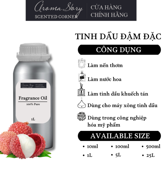 Tinh Dầu Đậm Đặc Aroma Story Hương Trái Vải (Lychee) - Dùng Để Làm Nến Thơm, Nước Hoa, Tinh Dầu Khuếch Tán, Máy Xông