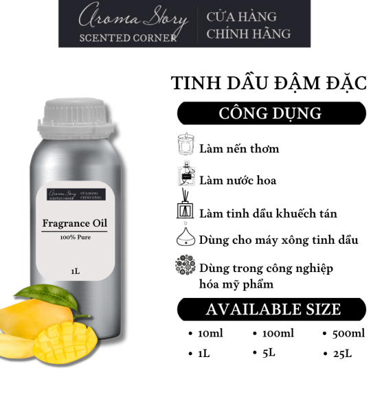 Tinh Dầu Đậm Đặc Aroma Story Hương Xoài (Mango)- Dùng Để Làm Nến Thơm, Nước Hoa, Tinh Dầu Khuếch Tán, Máy Xông Tinh Dầu