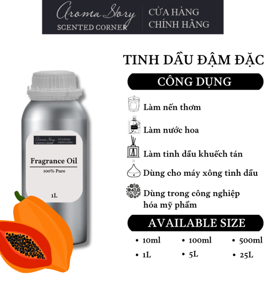 Tinh Dầu Đậm Đặc Aroma Story Hương Đu đủ (Papaya) - Dùng Để Làm Nến Thơm, Nước Hoa, Tinh Dầu Khuếch Tán, Máy Xông