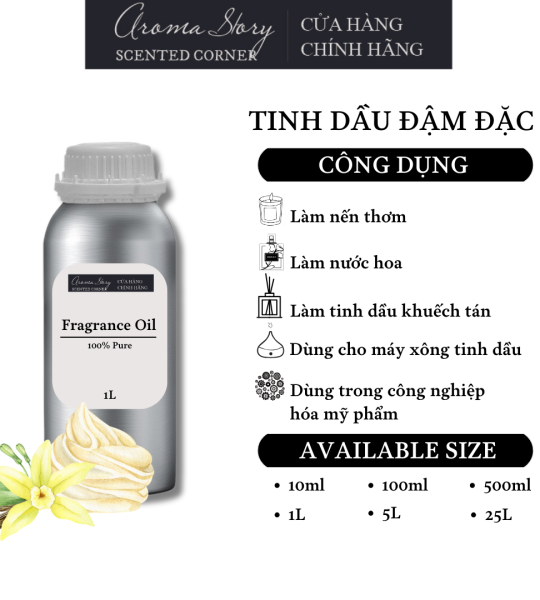 Tinh Dầu Đậm Đặc Aroma Story Hương Vani (Vanilla) - Dùng Để Làm Nến Thơm, Nước Hoa, Tinh Dầu Khuếch Tán, Máy Xông