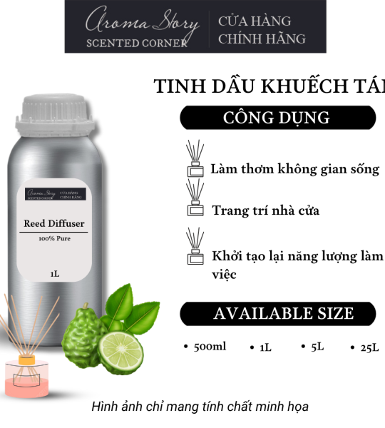 Tinh Dầu Khuếch Tán Giá Lít Aroma Story Hương Cam Bergamot - Dùng Để Làm Thơm Phòng, Không Gian Sống