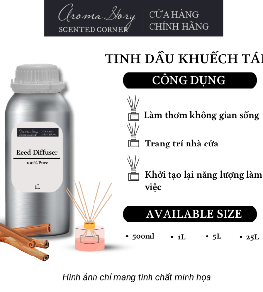 Tinh Dầu Khuếch Tán Gía Lít Aroma Story Hương Vỏ Quế (Cinnamon) - Dùng Để Làm Thơm Phòng, Không Gian Sống