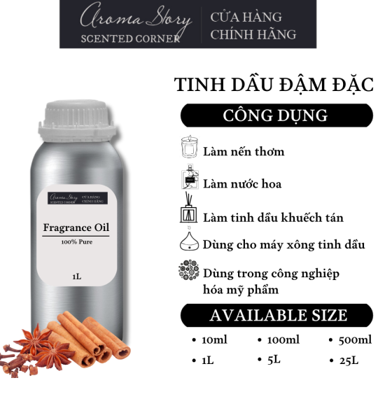 Tinh Dầu Đậm Đặc Aroma Story Hương Vỏ Quế (Cinnamon) - Dùng Để Làm Nến Thơm, Nước Hoa, Tinh Dầu Khuếch Tán, Máy Xông