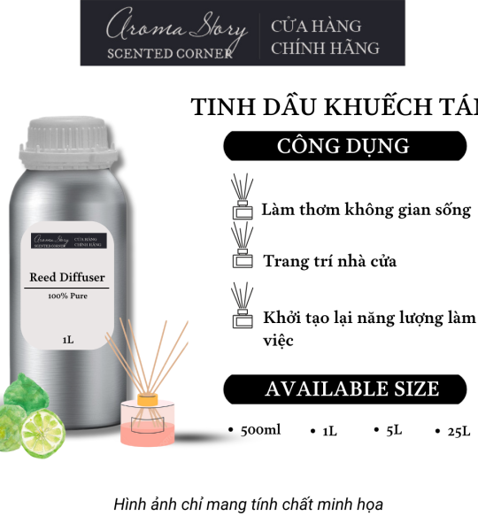 Tinh Dầu Khuếch Tán Giá Lít Aroma Story Hương Vỏ Chanh Sần (Kaffir) - Dùng Để Làm Thơm Phòng, Không Gian Sống