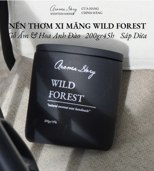 Nến Thơm Cốc Xi Măng Hương Gỗ Ấm & Hoa Anh Đào Wild Forest Aroma Story Size 200g