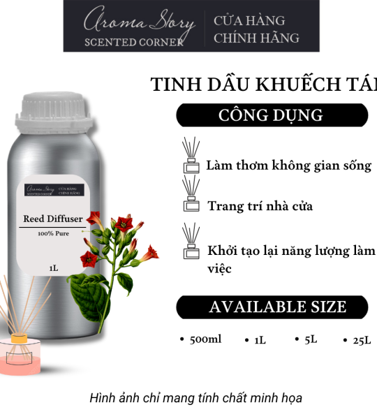 Tinh Dầu Khuyếch Tán Giá Lít Aroma Story Hương Xì Gà (Cigar) - Dùng Để Làm Thơm Phòng, Không Gian Sống