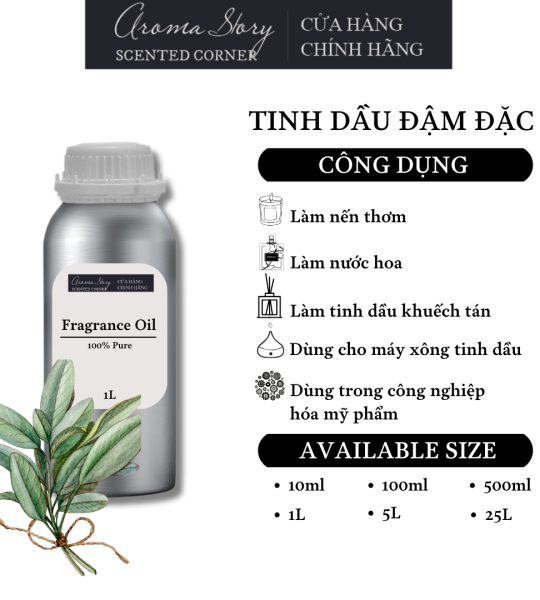 Tinh Dầu Đậm Đặc Aroma Story Hương Xô Thơm (Đơn Sâm) - Dùng Để Làm Nến Thơm, Nước Hoa, Tinh Dầu Khuếch Tán, Máy Xông