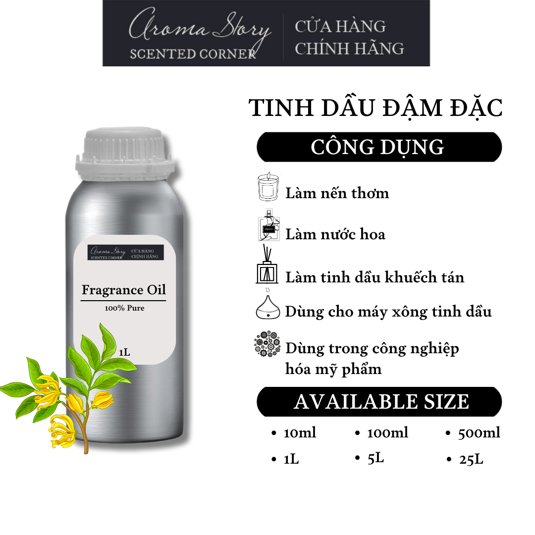 Tinh Dầu Đậm Đặc Aroma Story Hương Hoa Ngọc Lan Tây - Dùng Để Làm Nến Thơm, Nước Hoa, Tinh Dầu Khuếch Tán, Máy Xông